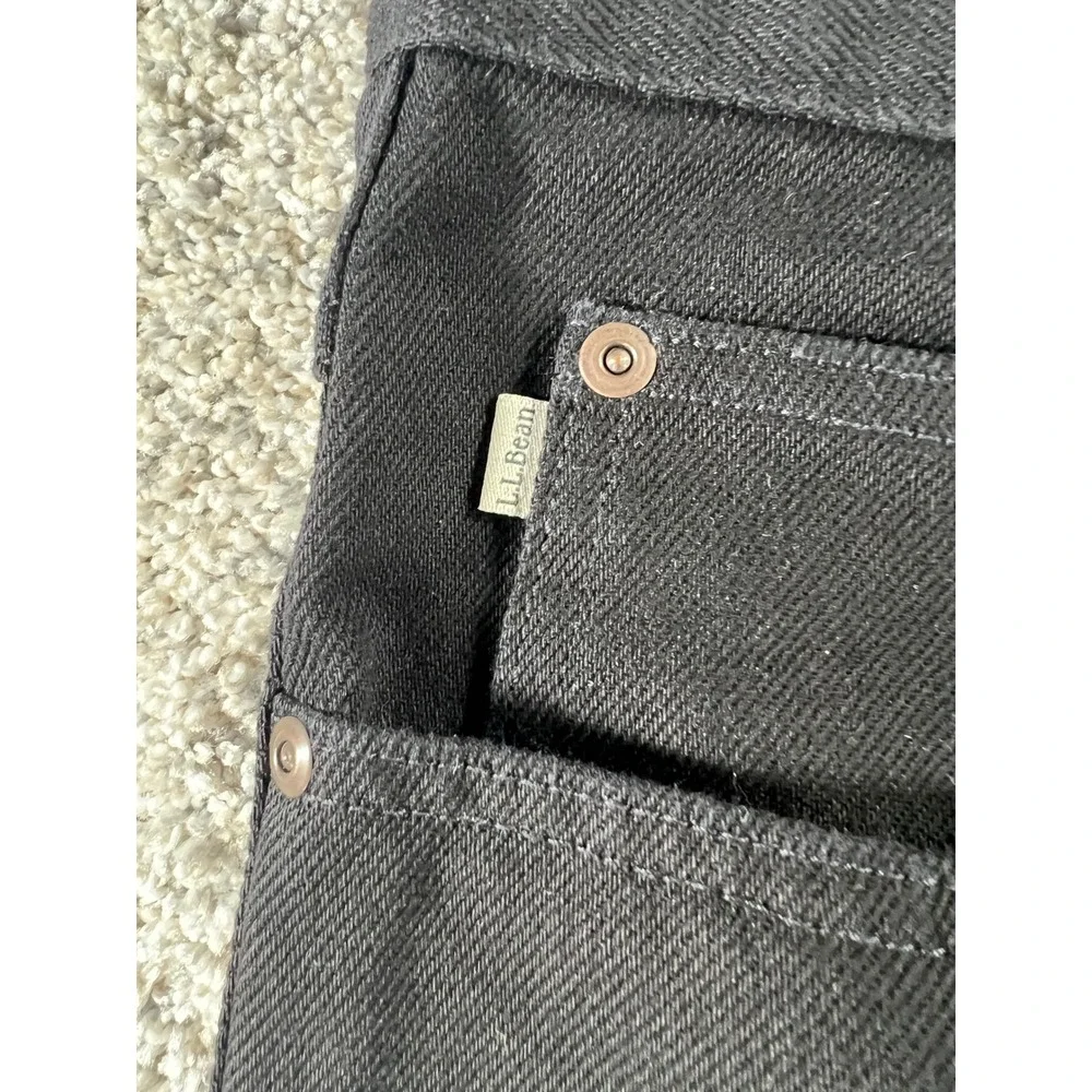 NWT LL Bean Mens Classic Fit Black Denim Jeans 46x32 100% Cotton